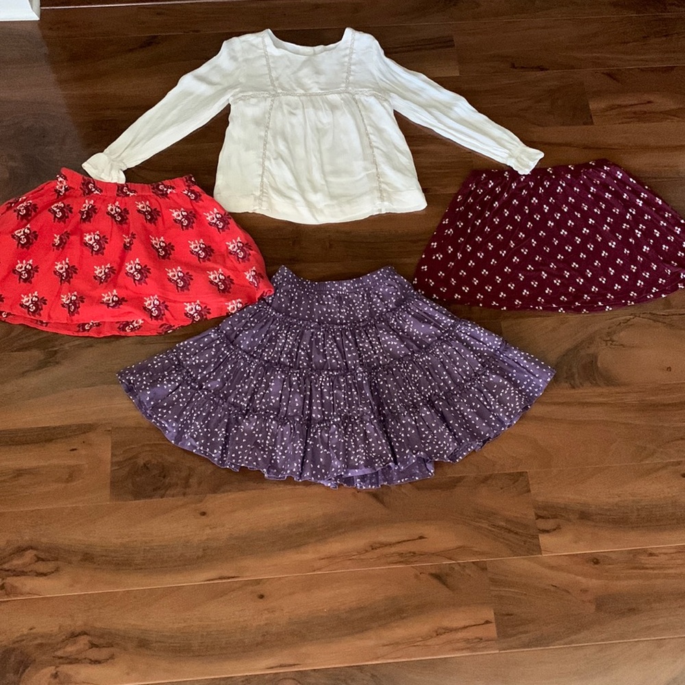 Hanna Andersson Gymboree Old Navy Girls lot size 5 6 skirts top